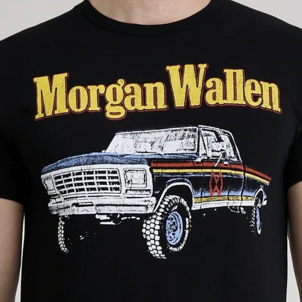 Morgan Wallen Mens Size 2XL Black Pickup Truck Country Music Graphic T-Shirt NWT